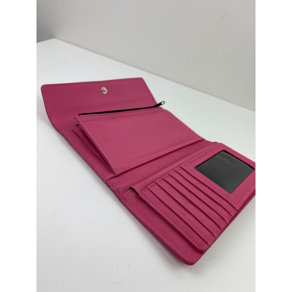VTG Kate Spade Bubblegum Pink Foldover Clutch Wallet Barbiecore Card Money Y2K - Picture 5 of 10
